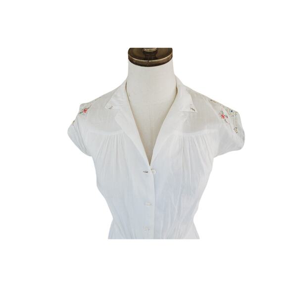Vintage Cotton Linen Embroidered Dress - Picture 6 of 10